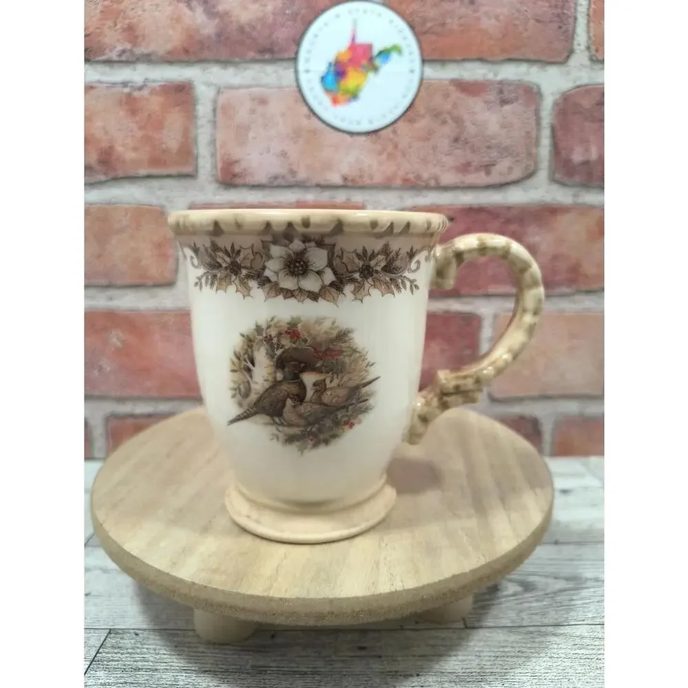 Cracker Barrel Susan Winget Coffee Mug Tea Cup Stoneware Pheasants Replacement